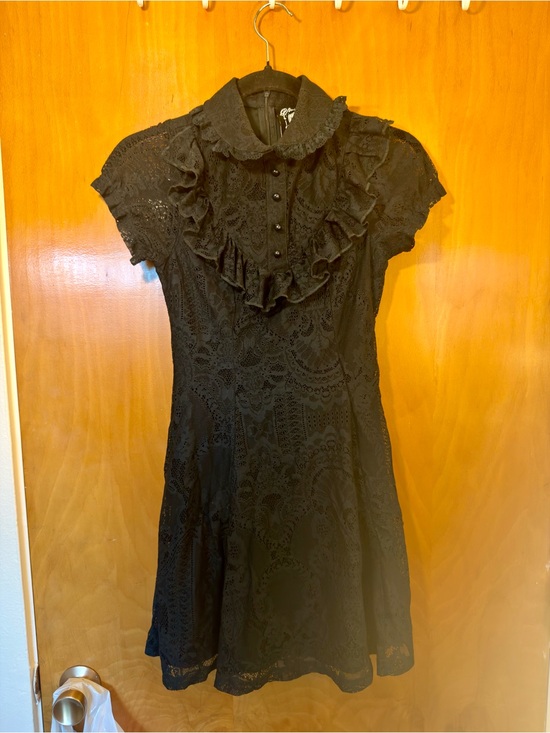 Killstar Dresses & Skirts - Killstar Black Lace Ruffle Mini Dress
